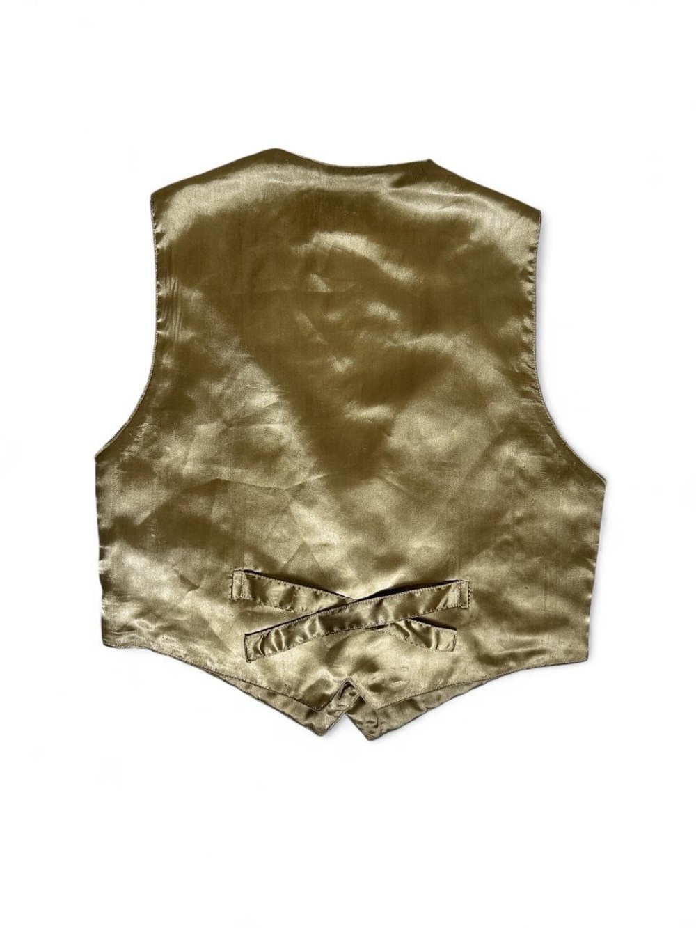Vintage Western Tapestry Vest in Olive Green and Tan - Picture 2 of 8